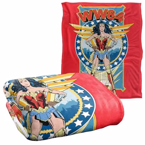 DC Comics Wonder Woman Stand Tall Super Soft Fleece Throw Blanket, White, W/D/H: 152 x 127 cm – 2