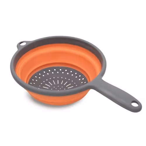 Libbi Lou Collapsible Silicone Kitchen Colander with Handles, Green or Orange, 23 cm