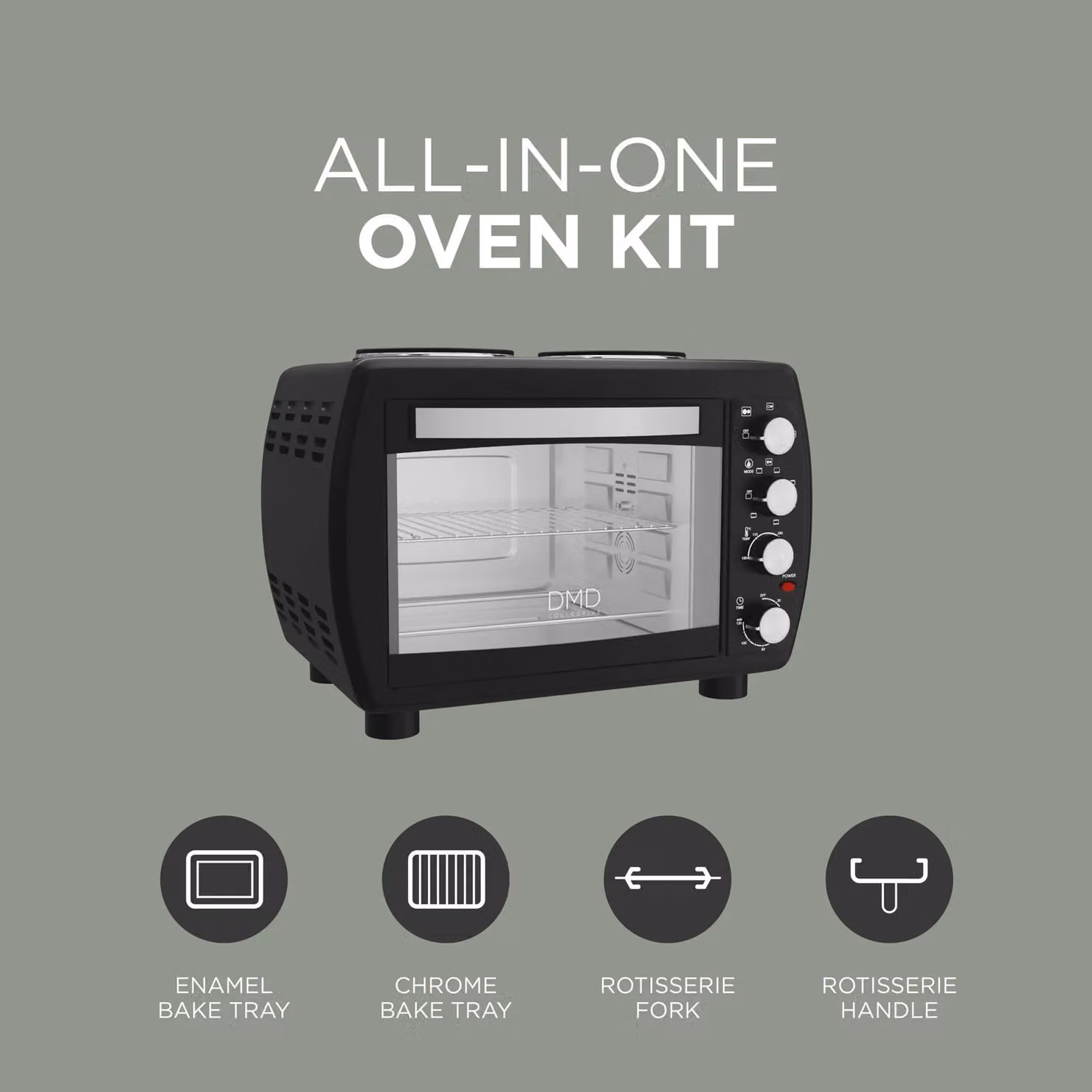 DMD Collective 35L Mini Oven with Hot Plates and Grill in Black – 4