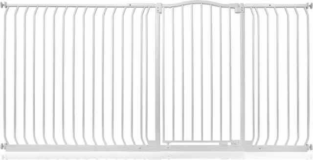 Safetots Extra Tall Curved Top Safety Gate in Matt White, Extendable No-Drill Swing Door for Doors and Stairs, Height: 216 cm