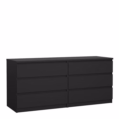 Furniture To Go Naia Wide Chest of 6 Drawers in Black Matt – 1