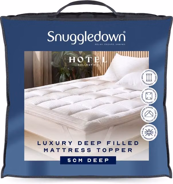 Snuggledown Hotel Deep Mattress Topper in White, Double