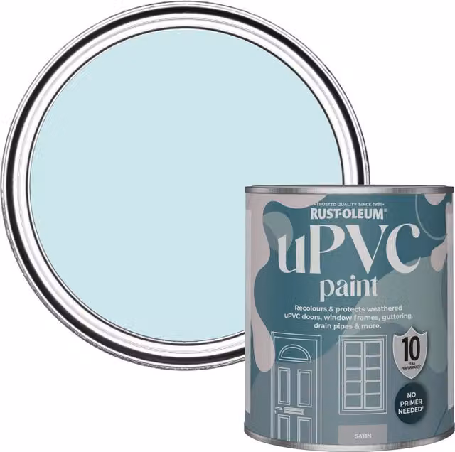 Rust-Oleum Satin Finish UPVC Paint in Duck Egg, 0.75 l