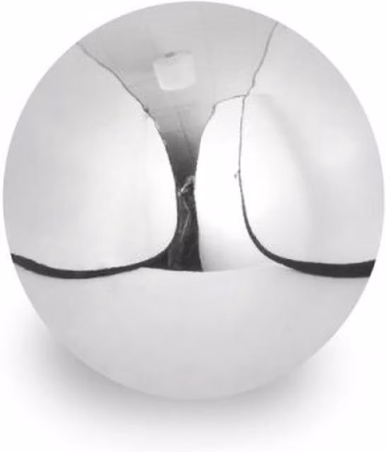 Garden Mile Silver Round Stainless Steel Gazing Ball Garden Ornament, Diameter: 20 cm