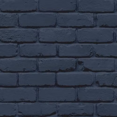 Fine Decor Blue Geometric Industrial Painted Brick Wallpaper, Washable Paper Roll