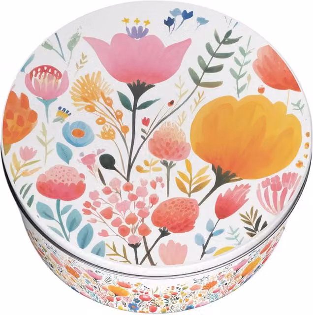Purely Home Round Large Cake Tin in Multicoloured Floral Design