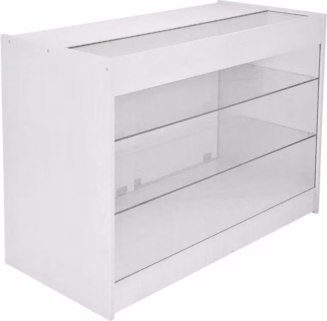 Monstershop K1200 Retail Product Display Cabinet in White with Glass Doors and Adjustable Shelves, W: 60.0 cm, H: 90.0 cm, D: 40.0 cm