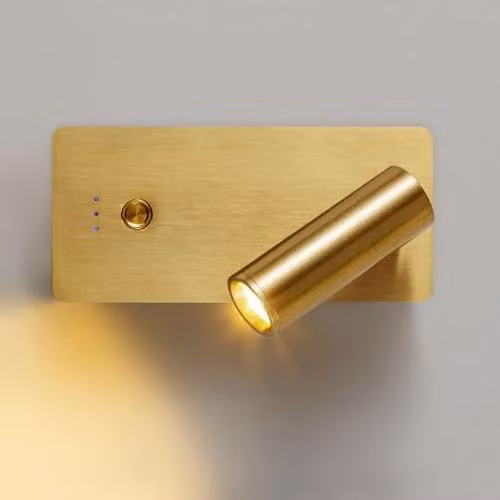 Harper Living Rechargeable LED Wall Spotlight in Brass, Dimmable Warm White Reading Lamp – 1