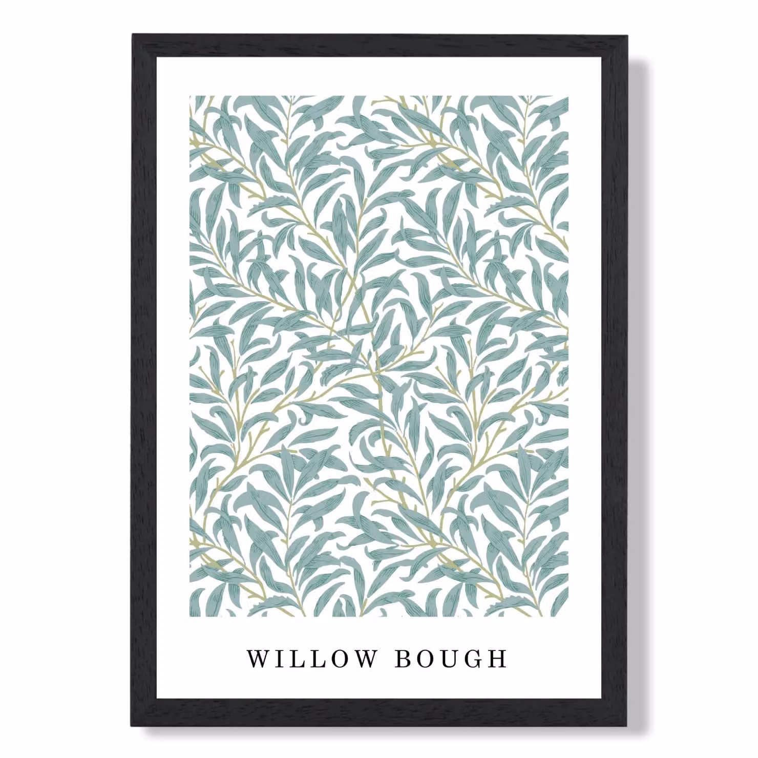 ARTZE Vintage William Morris Green and Yellow Willow Pattern Floral Botanical Art Print with Black Frame – 2