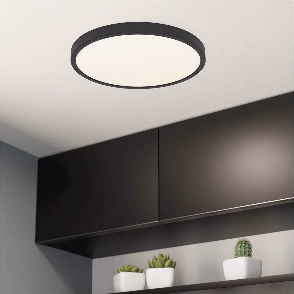 Loops 2 Pack Round Black LED Ceiling Lights with Bulbs Included – 2