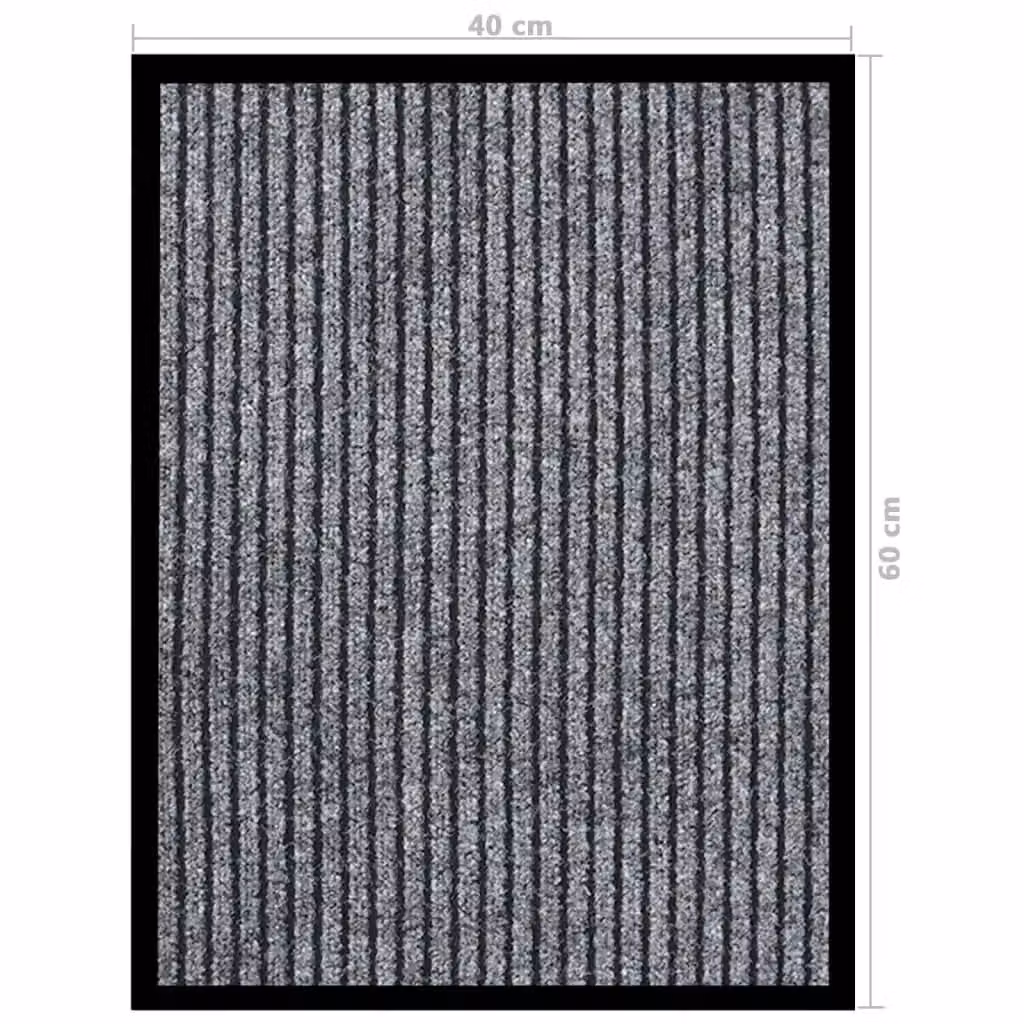 Berkfield Home Striped Grey and Black Non-Slip Doormat W/D/H: 60 x 40 x 1 cm – 5
