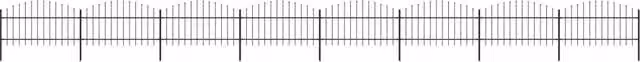 Berkfield Black Steel Spear Top Garden Fence, 13.6 m Length – 1