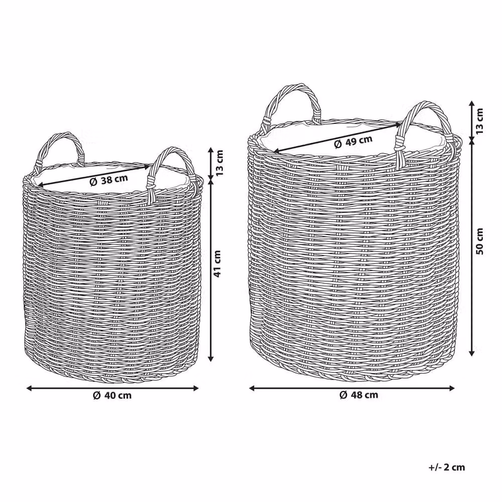 Wyld and Coco Brown Rattan Plant Baskets Set of 2 with Handles – 3