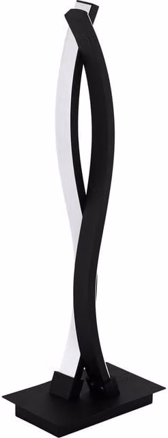 Loops LED Table Desk Lamp with White Plastic Shade and Black Metal Base, Height Adjustable, Warm White