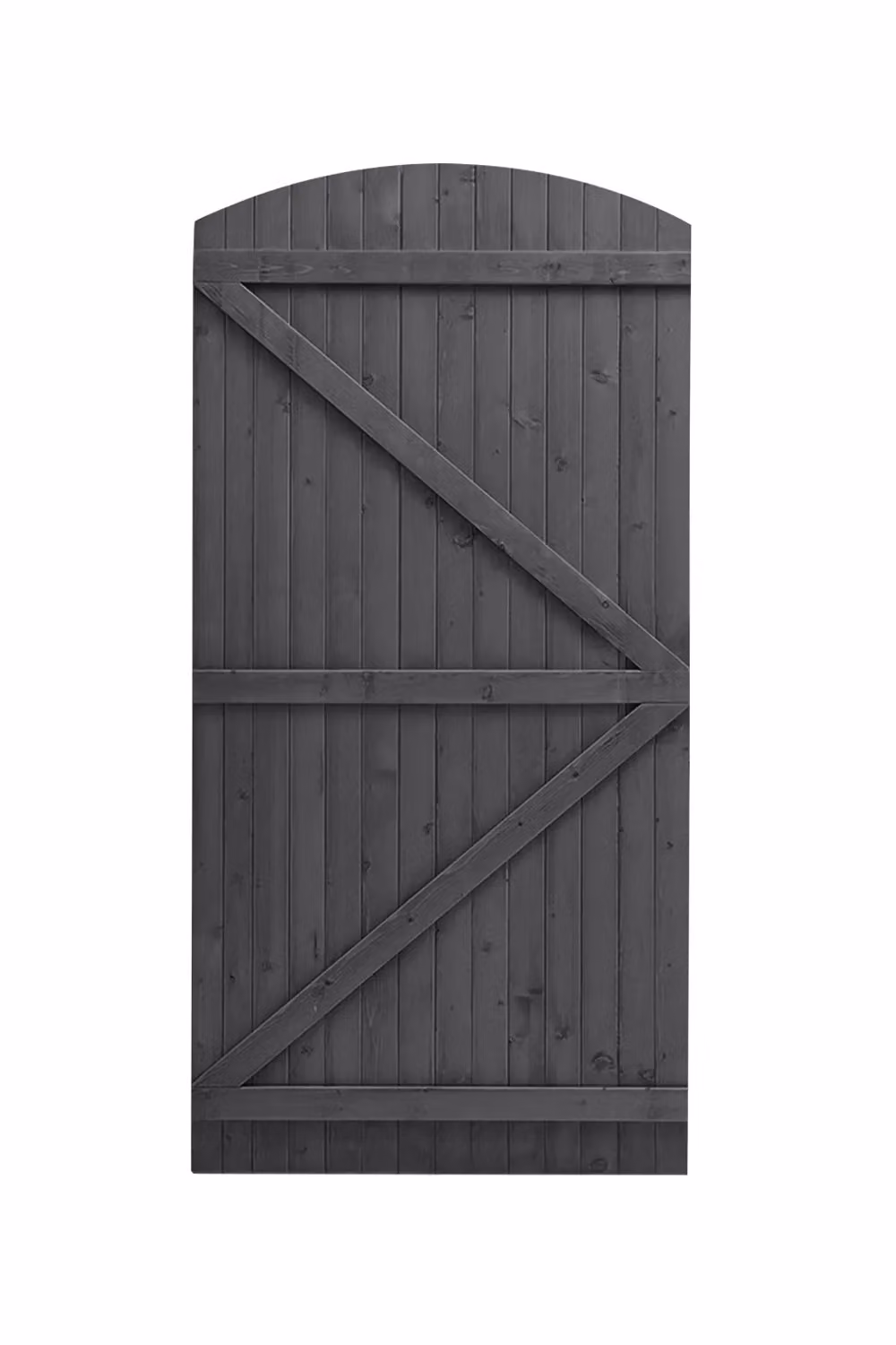 Living and Home Semi Braced Arch Top Wooden Garden Swing Gate in Grey, W/H: 90 x 150 cm – 4