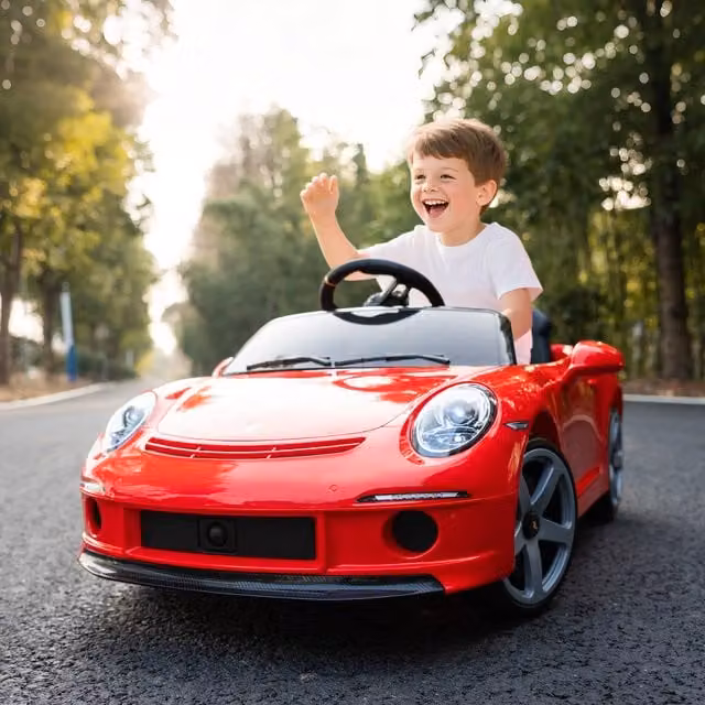 AIYAPLAY RUF GT Licensed 12V Electric Ride On Car for Kids, Red