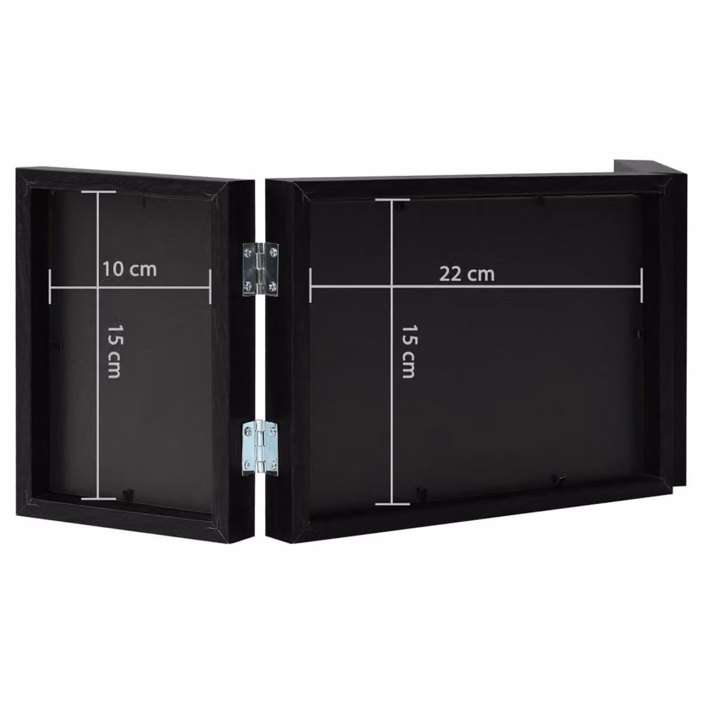 Berkfield Home Trifold Photo Frame Collage in Black, W/D/H: 22 x 15 x 3 cm – 5