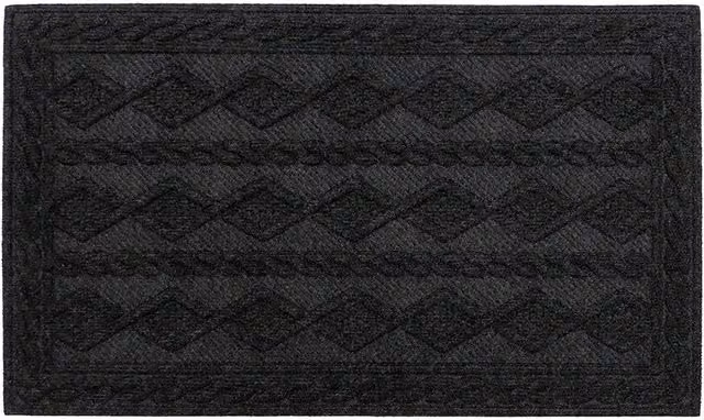 JVL Non-Slip Knit Indoor Doormat with Rubber Backing, Anthracite Grey, W: 45 cm, D: 75 cm – 1