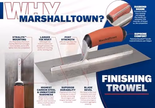 Marshalltown Stainless Steel Finishing Trowel with Durasoft Handle, 27.94 cm x 11.43 cm – 3