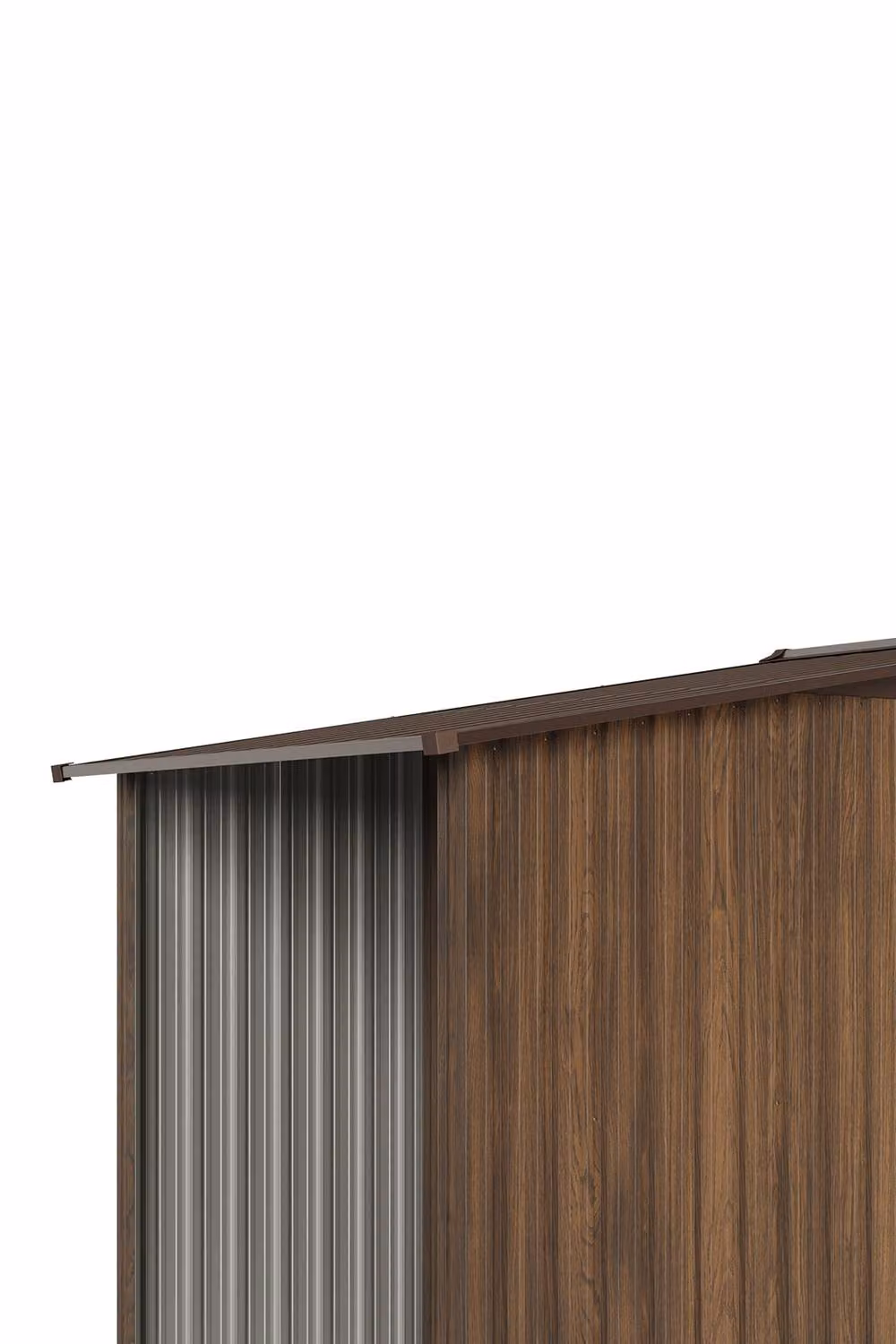Living and Home Metal Garden Storage Shed with Log Storage in Brown – 5