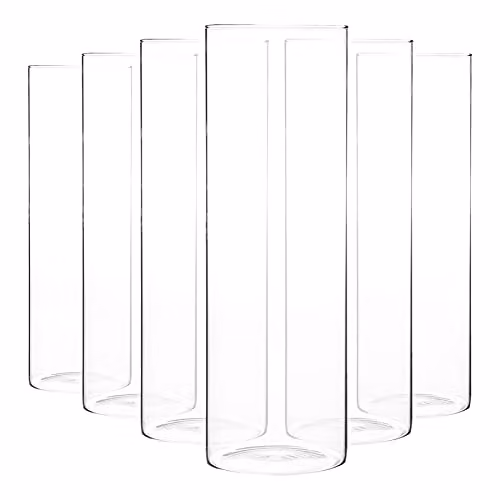 Argon Tableware Scandi Open Glass Storage Jars, 2 Litre, 6 Pack, Transparent