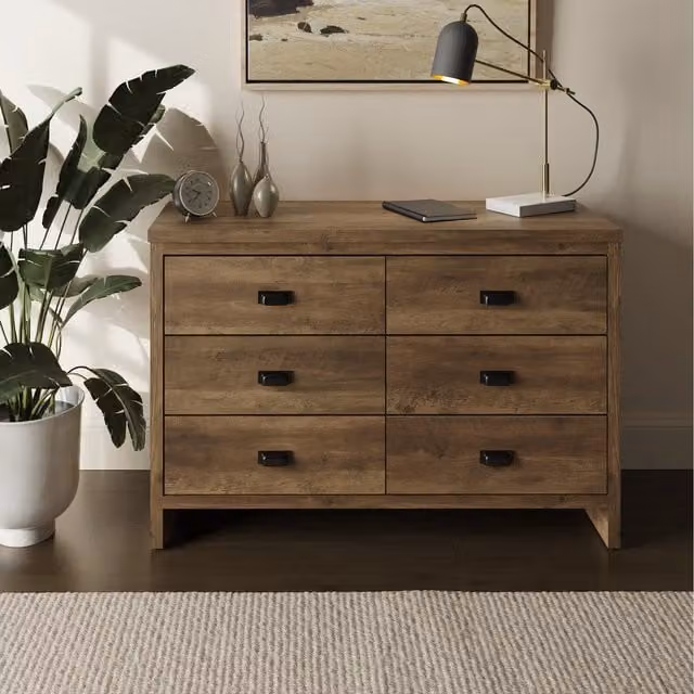 GFW Boston 3 plus 3 Drawer Chest in Oak