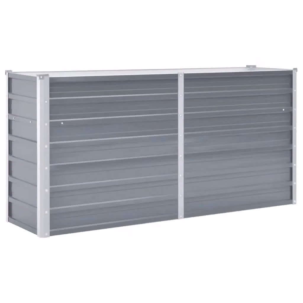 Berkfield Home Garden Galvanised Steel Raised Bed in Grey, W/D/H: 160 x 40 x 77 cm – 2