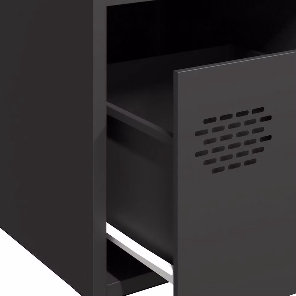 Berkfield Home Black Matt Metal Sideboard W: 68 cm, D: 39 cm, H: 73.5 cm – 4