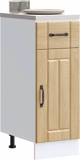 Berkfield Home Lucca Kitchen Base Cabinet in Sonoma Oak, Light Brown, W/D/H: 81.5 x 46 x 30 cm – 1