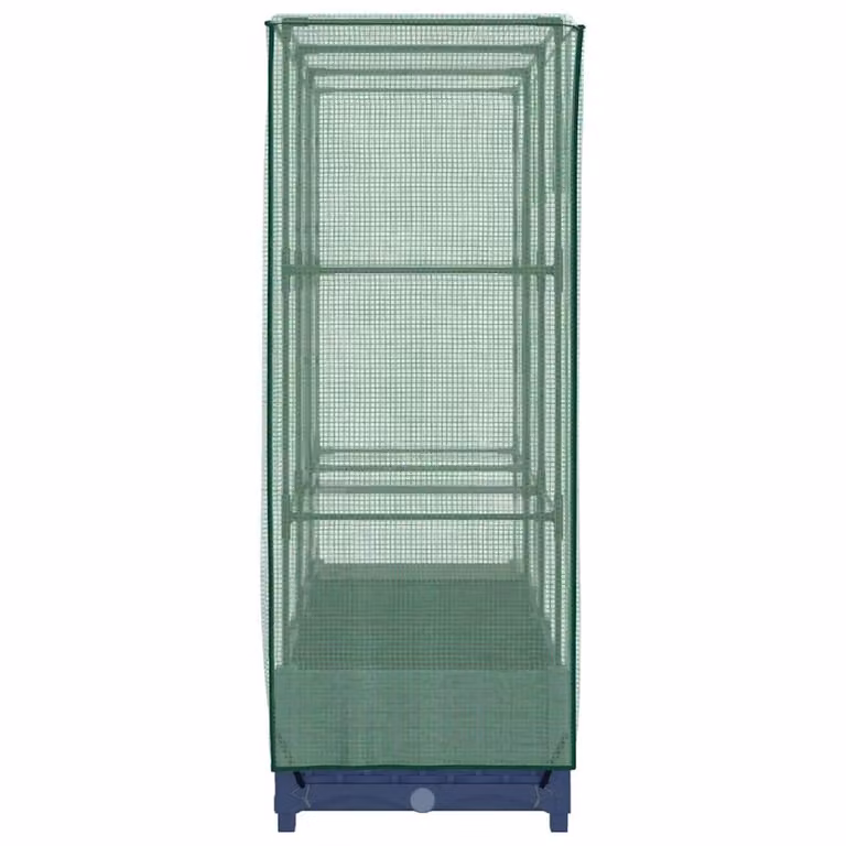 Berkfield Home Raised Bed with Greenhouse Cover in Dark Navy Rattan Look, W/D/H: 120 x 40 x 123 cm