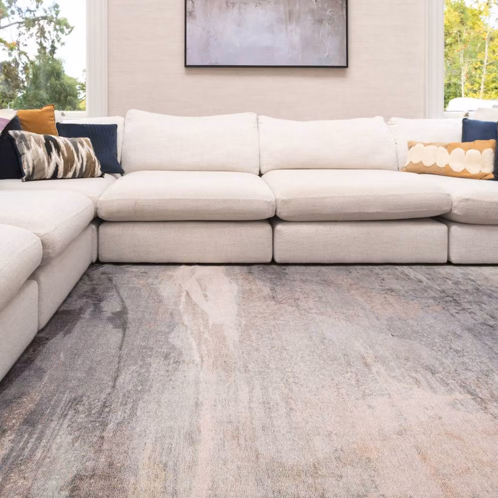 Kukoon Grey and Beige Abstract Modern Washable Rug, W x D: 160 x 230 cm – 2