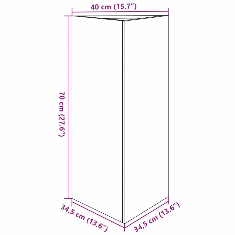 Berkfield Home Durable Steel Triangular Garden Planter Tub in Anthracite, H 70 x W 40 x D 34.5 cm – 5