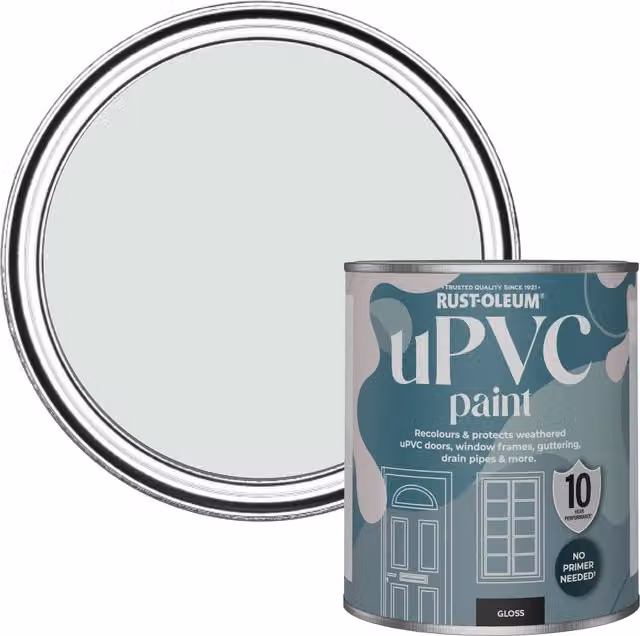 Rust-Oleum Gloss Finish UPVC Paint in Grey, 0.75 l