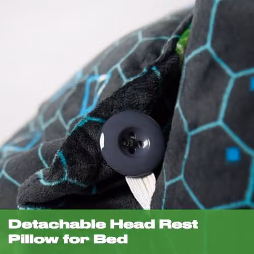 OHS Cuddle Cushion with Head Rest and Arms, Soft Contoured Back and Neck Support Reading Pillow for Adults and Kids, Blue, Green or Multicolour – 3