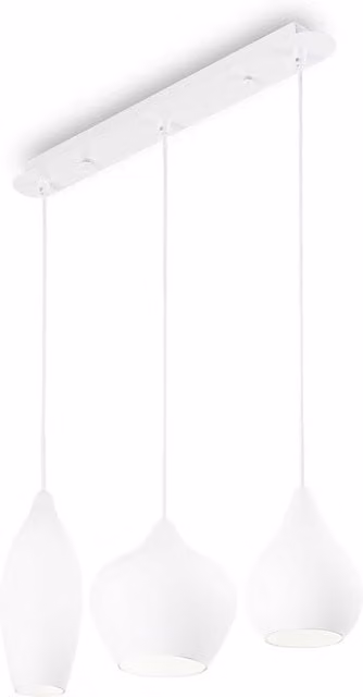 Netlighting Soft 3 Light Modern Hanging Ceiling Pendant Light in White with E14 Base