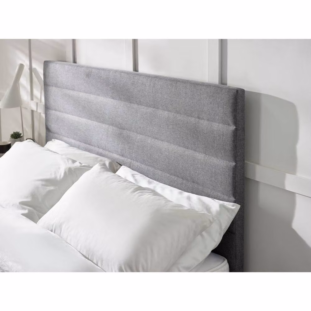 Cheshire Modern Upholstered Fabric Bed in Grey, W/D/H: 150 x 200 cm – 4