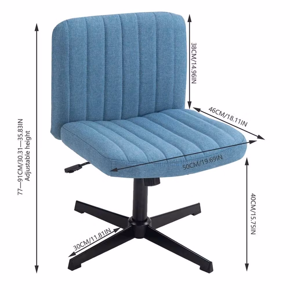 Kelvenix Modern Fabric Task Chair in Blue for Home Office – 2