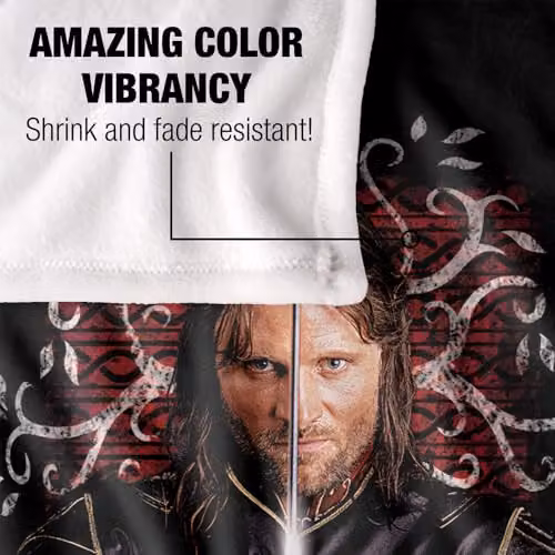LOGOVISION Lord of the Rings Return of the King Aragorn Super Soft Fleece Throw Blanket, Multicolour, W: 91.44 cm, L: 147 cm – 3