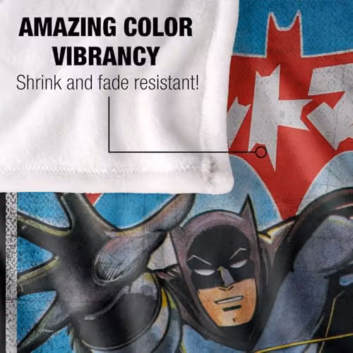 LOGOVISION Batman and Robin Kanji Painted Super Soft Fleece Throw Blanket, Multicolour, W: 152 cm, D: 127 cm – 3