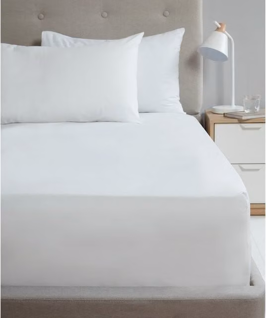 Rapport Home White Cotton Percale Housewife Pillowcase