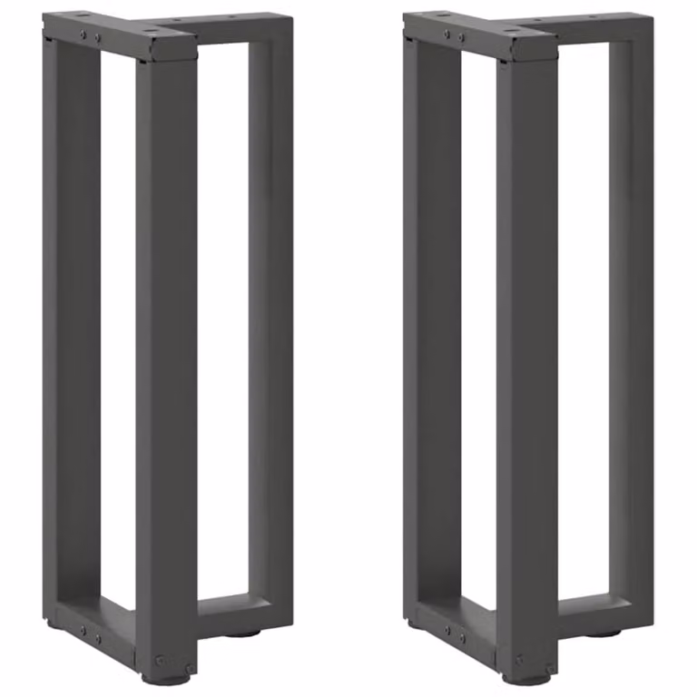 Berkfield Home T-Shaped Console Table Legs, 2 Pieces, Anthracite and Black Steel, W: 25 cm, D: 28 cm, H: 72-73 cm