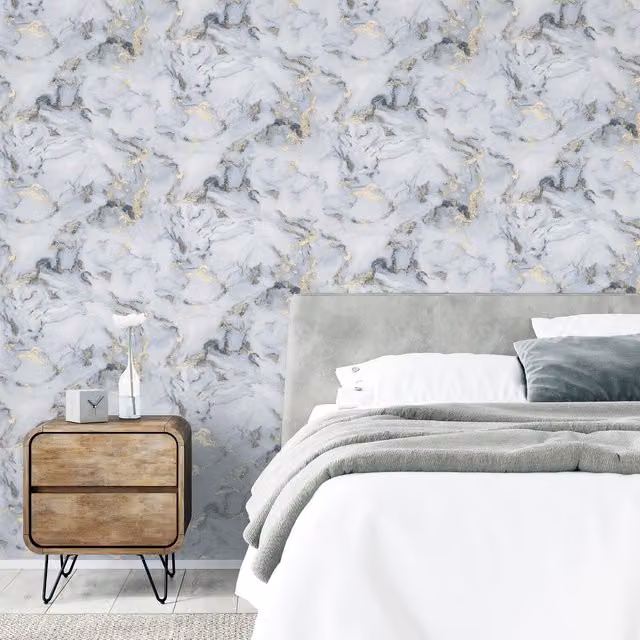 Arthouse Bahia Marble Mono Gold Wallpaper with Metallic Granite Stone Effect