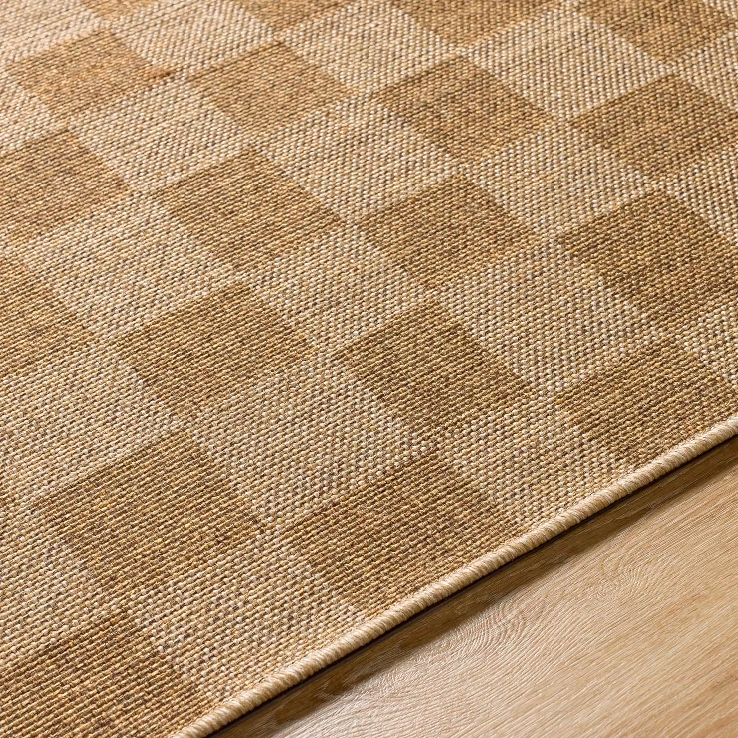 Livabliss Pismo Beach Modern Checked Jute-Look Indoor and Outdoor Rug in Yellow, Beige and Brown, W: 160 cm, L: 215 cm – 2