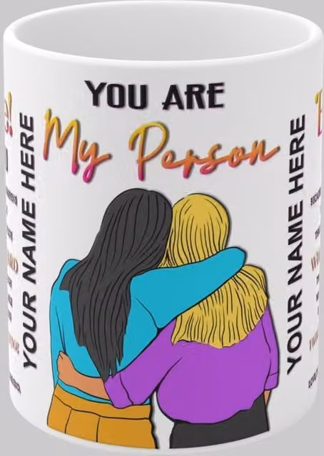 Simply Stunning Mugs Handcrafted Personalised Bestie Ceramic Mug Set in White