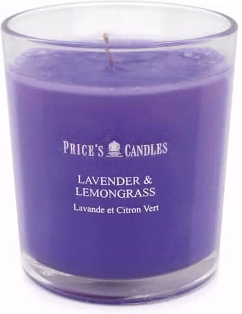 Price's Lavender and Lemongrass Scented Jar Candle, Purple Floral and Fresh Spring Fragrance
