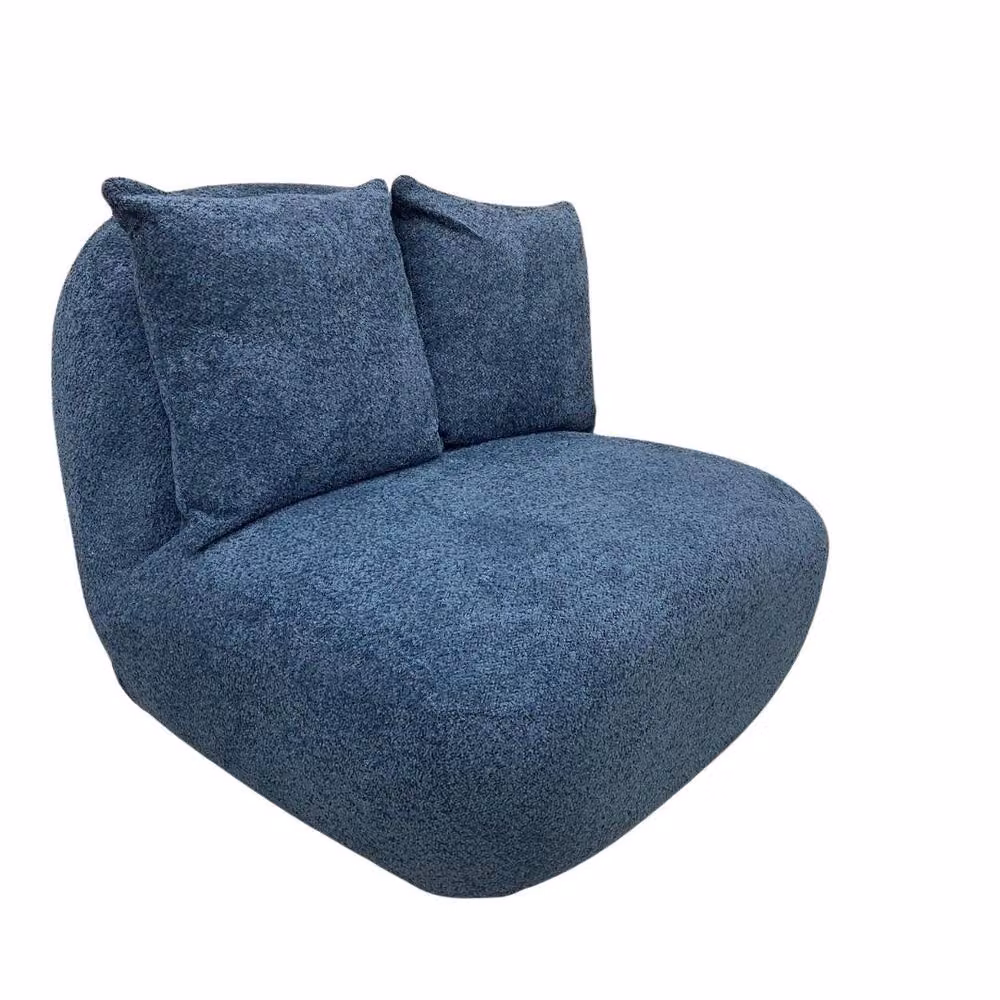 Stratus Interiors Modern Miami Blue Bouclé Swivel Lounge Accent Chair – 2