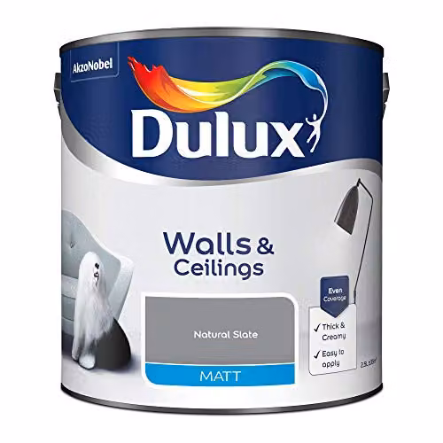 Dulux Matt Wall Paint in Natural Slate Grey, 2.5 l – 2