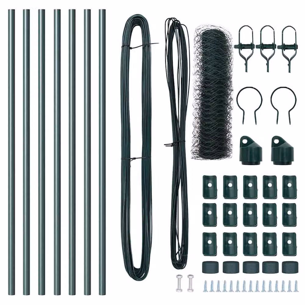 Berkfield Home Green Steel Hexagon Fence – 5