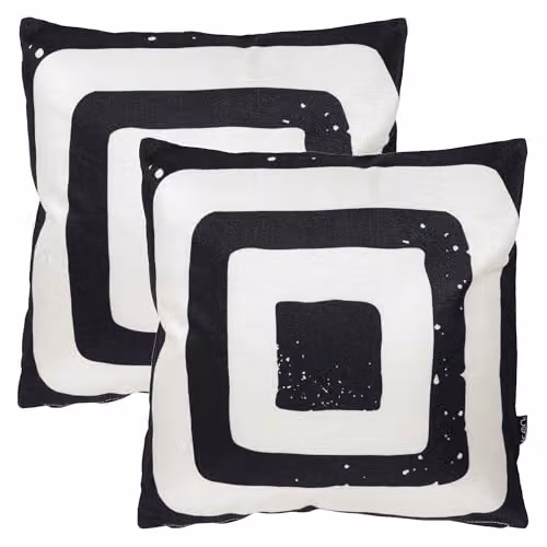 icon Set of 2 Boho Collection Indoor Outdoor Square Cushions in Black, W/D/H: 43 x 43 x 43 cm – 4