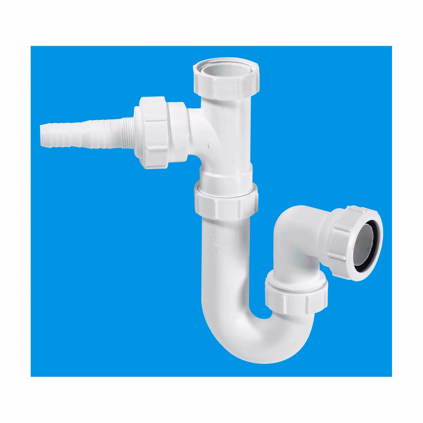 McAlpine WM1 White Tubular Swivel P Trap with 1.5 inch Multifit Outlet – 2